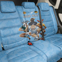 Custom Rugby Southern Hemisphere Back Car Seat Cover Argentina AUNZ South Africa Mascot Blue - Wonder Print Shop