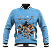 Custom Rugby Southern Hemisphere Baseball Jacket Argentina AUNZ South Africa Mascot Blue - Wonder Print Shop