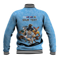 Custom Rugby Southern Hemisphere Baseball Jacket Argentina AUNZ South Africa Mascot Blue - Wonder Print Shop