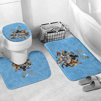 Custom Rugby Southern Hemisphere Bathroom Set Argentina AUNZ South Africa Mascot Blue - Wonder Print Shop