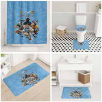 Custom Rugby Southern Hemisphere Bathroom Set Argentina AUNZ South Africa Mascot Blue - Wonder Print Shop