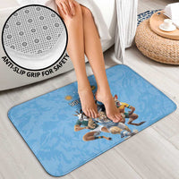 Custom Rugby Southern Hemisphere Bathroom Set Argentina AUNZ South Africa Mascot Blue - Wonder Print Shop