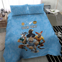 Custom Rugby Southern Hemisphere Bedding Set Argentina AUNZ South Africa Mascot Blue - Wonder Print Shop