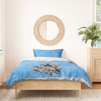 Custom Rugby Southern Hemisphere Bedding Set Argentina AUNZ South Africa Mascot Blue - Wonder Print Shop