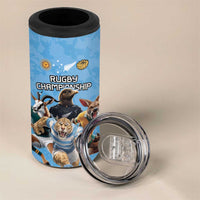 Custom Rugby Southern Hemisphere 4 in 1 Can Cooler Tumbler Argentina AUNZ South Africa Mascot Blue - Wonder Print Shop