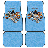 Custom Rugby Southern Hemisphere Car Mats Argentina AUNZ South Africa Mascot Blue - Wonder Print Shop