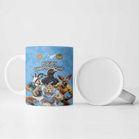 Custom Rugby Southern Hemisphere Ceramic Mug Argentina AUNZ South Africa Mascot Blue - Wonder Print Shop