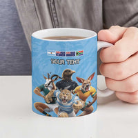 Custom Rugby Southern Hemisphere Ceramic Mug Argentina AUNZ South Africa Mascot Blue - Wonder Print Shop