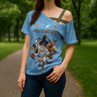 Custom Rugby Southern Hemisphere Cross Shoulder Shirt Argentina AUNZ South Africa Mascot Blue - Wonder Print Shop