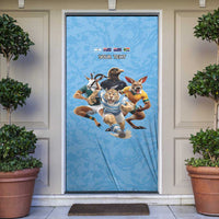 Custom Rugby Southern Hemisphere Door Cover Argentina AUNZ South Africa Mascot Blue - Wonder Print Shop