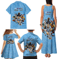 Custom Rugby Southern Hemisphere Family Matching Tank Maxi Dress and Hawaiian Shirt Argentina AUNZ South Africa Mascot Blue - Wonder Print Shop