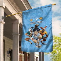 Custom Rugby Southern Hemisphere Garden Flag Argentina AUNZ South Africa Mascot Blue - Wonder Print Shop