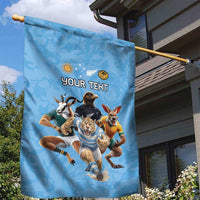 Custom Rugby Southern Hemisphere Garden Flag Argentina AUNZ South Africa Mascot Blue - Wonder Print Shop