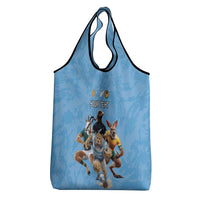 Custom Rugby Southern Hemisphere Grocery Bag Argentina AUNZ South Africa Mascot Blue - Wonder Print Shop