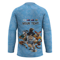 Custom Rugby Southern Hemisphere Hockey Jersey Argentina AUNZ South Africa Mascot Blue - Wonder Print Shop
