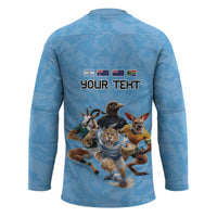 Custom Rugby Southern Hemisphere Hockey Jersey Argentina AUNZ South Africa Mascot Blue - Wonder Print Shop