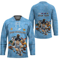 Custom Rugby Southern Hemisphere Hockey Jersey Argentina AUNZ South Africa Mascot Blue - Wonder Print Shop