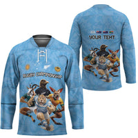 Custom Rugby Southern Hemisphere Hockey Jersey Argentina AUNZ South Africa Mascot Blue - Wonder Print Shop