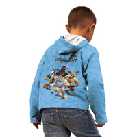Custom Rugby Southern Hemisphere Kid Hoodie Argentina AUNZ South Africa Mascot Blue - Wonder Print Shop