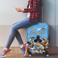 Custom Rugby Southern Hemisphere Luggage Cover Argentina AUNZ South Africa Mascot Blue - Wonder Print Shop