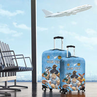 Custom Rugby Southern Hemisphere Luggage Cover Argentina AUNZ South Africa Mascot Blue - Wonder Print Shop