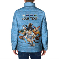 Custom Rugby Southern Hemisphere Padded Jacket Argentina AUNZ South Africa Mascot Blue - Wonder Print Shop