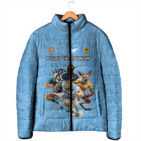 Custom Rugby Southern Hemisphere Padded Jacket Argentina AUNZ South Africa Mascot Blue - Wonder Print Shop