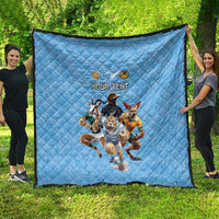 Custom Rugby Southern Hemisphere Quilt Argentina AUNZ South Africa Mascot Blue - Wonder Print Shop