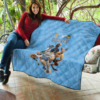 Custom Rugby Southern Hemisphere Quilt Argentina AUNZ South Africa Mascot Blue - Wonder Print Shop