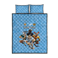Custom Rugby Southern Hemisphere Quilt Bed Set Argentina AUNZ South Africa Mascot Blue - Wonder Print Shop