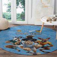 Custom Rugby Southern Hemisphere Round Carpet Argentina AUNZ South Africa Mascot Blue - Wonder Print Shop