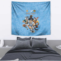 Custom Rugby Southern Hemisphere Tapestry Argentina AUNZ South Africa Mascot Blue - Wonder Print Shop