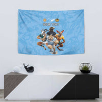 Custom Rugby Southern Hemisphere Tapestry Argentina AUNZ South Africa Mascot Blue - Wonder Print Shop