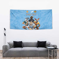 Custom Rugby Southern Hemisphere Tapestry Argentina AUNZ South Africa Mascot Blue - Wonder Print Shop