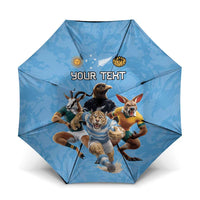 Custom Rugby Southern Hemisphere Umbrella Argentina AUNZ South Africa Mascot Blue - Wonder Print Shop