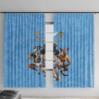 Custom Rugby Southern Hemisphere Window Curtain Argentina AUNZ South Africa Mascot Blue - Wonder Print Shop