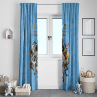 Custom Rugby Southern Hemisphere Window Curtain Argentina AUNZ South Africa Mascot Blue - Wonder Print Shop