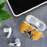 Custom Rugby Southern Hemisphere AirPods Case Argentina AUNZ South Africa Mascot Gold - Wonder Print Shop
