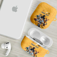Custom Rugby Southern Hemisphere AirPods Case Argentina AUNZ South Africa Mascot Gold - Wonder Print Shop