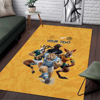 Custom Rugby Southern Hemisphere Area Rug Argentina AUNZ South Africa Mascot Gold - Wonder Print Shop