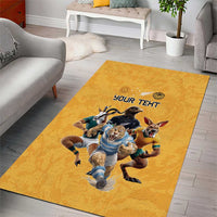 Custom Rugby Southern Hemisphere Area Rug Argentina AUNZ South Africa Mascot Gold - Wonder Print Shop