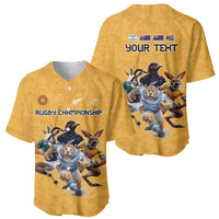 Custom Rugby Southern Hemisphere Baseball Jersey Argentina AUNZ South Africa Mascot Gold - Wonder Print Shop