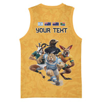 Custom Rugby Southern Hemisphere Basketball Jersey Argentina AUNZ South Africa Mascot Gold - Wonder Print Shop