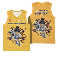 Custom Rugby Southern Hemisphere Basketball Jersey Argentina AUNZ South Africa Mascot Gold - Wonder Print Shop