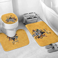 Custom Rugby Southern Hemisphere Bathroom Set Argentina AUNZ South Africa Mascot Gold - Wonder Print Shop