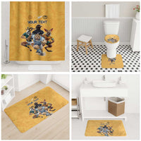 Custom Rugby Southern Hemisphere Bathroom Set Argentina AUNZ South Africa Mascot Gold - Wonder Print Shop