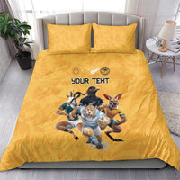 Custom Rugby Southern Hemisphere Bedding Set Argentina AUNZ South Africa Mascot Gold - Wonder Print Shop