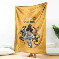 Custom Rugby Southern Hemisphere Blanket Argentina AUNZ South Africa Mascot Gold - Wonder Print Shop