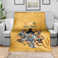 Custom Rugby Southern Hemisphere Blanket Argentina AUNZ South Africa Mascot Gold - Wonder Print Shop