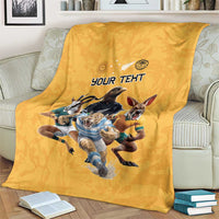 Custom Rugby Southern Hemisphere Blanket Argentina AUNZ South Africa Mascot Gold - Wonder Print Shop